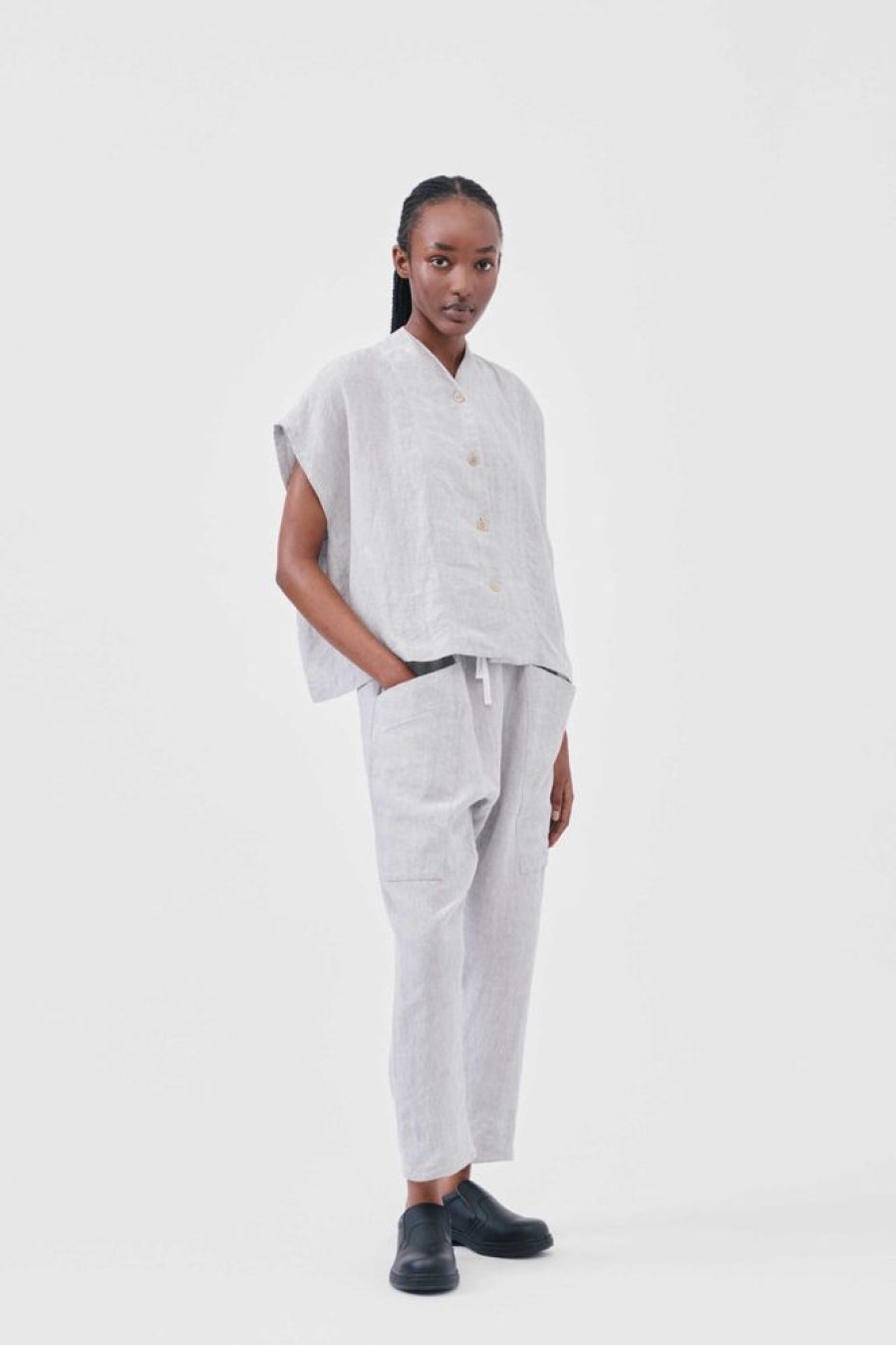 Clothing Toogood Trousers | The Perfumer Trouser / Laundered Linen Zinc