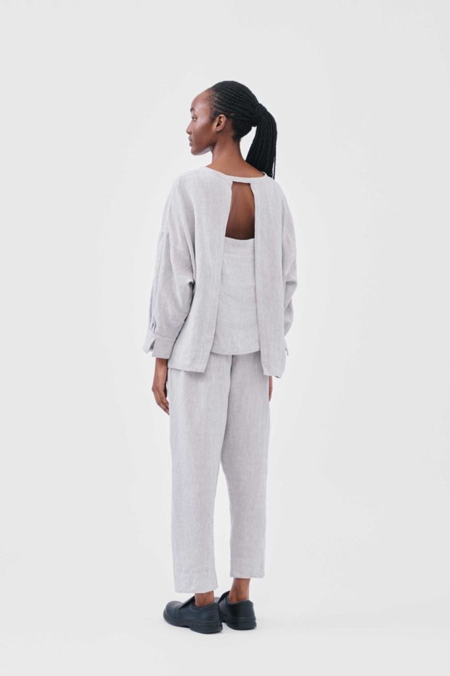 Clothing Toogood Tops | The Sieve Maker Top / Laundered Linen Zinc