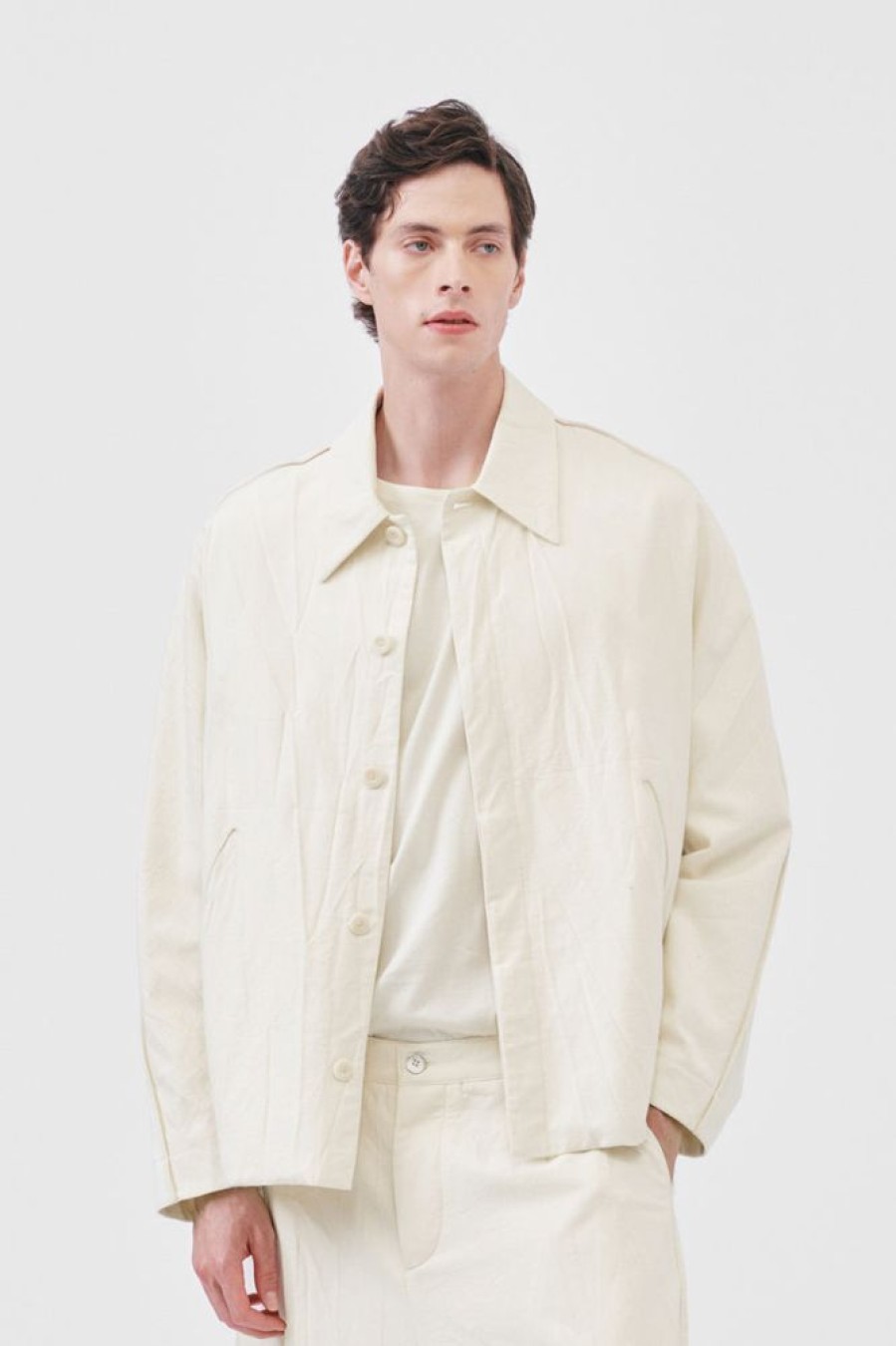 Clothing Toogood Jackets | The Acrobat Jacket / Creased Cotton Twill Raw