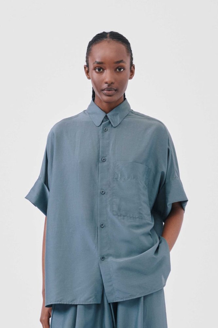 Clothing Toogood Shirts | The Tinker Shirt / Cotton Silk Lead