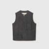 Clothing Toogood Outerwear | The Tinker Gilet / Proofed Cotton Charcoal