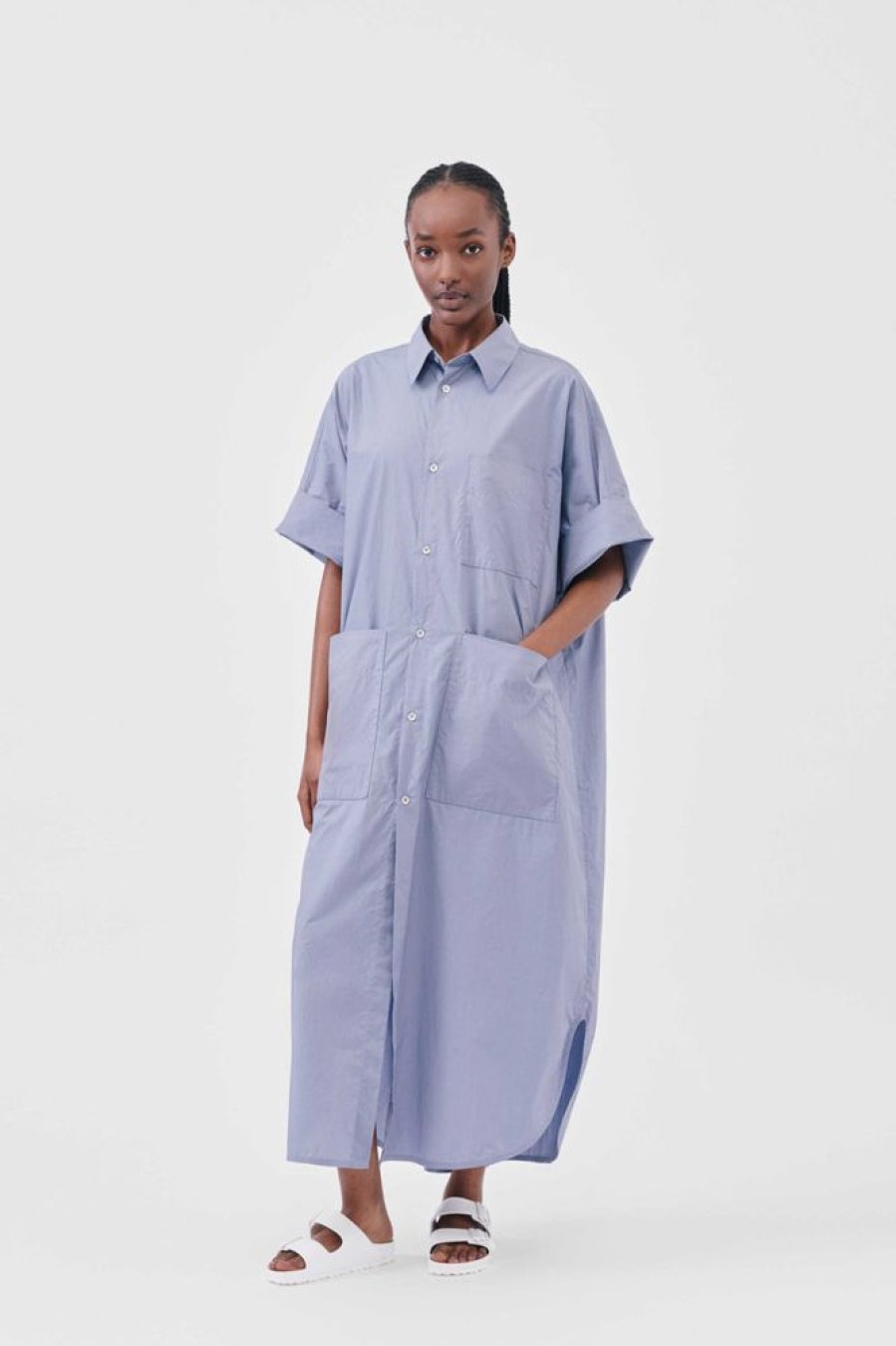 Clothing Toogood Dresses | The Tinker Dress / Lw Textured Cotton Tin