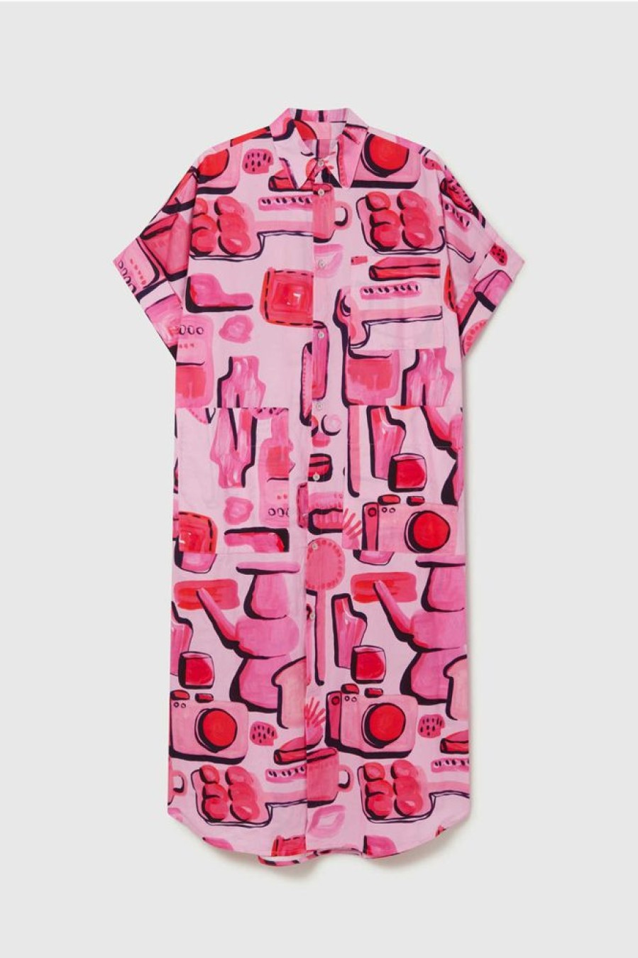 Clothing Toogood Dresses | The Tinker Dress / Tinker Print Poplin Pink