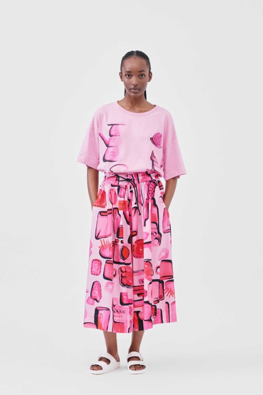 Clothing Toogood Skirts | The Acrobat Culotte / Tinker Print Poplin Pink