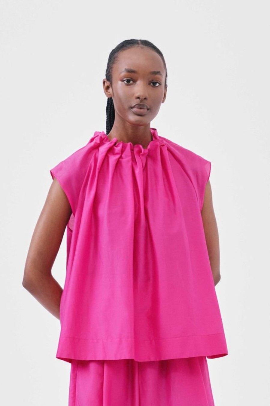 Clothing Toogood Tops | The Magician Top / Cotton Silk Cerise