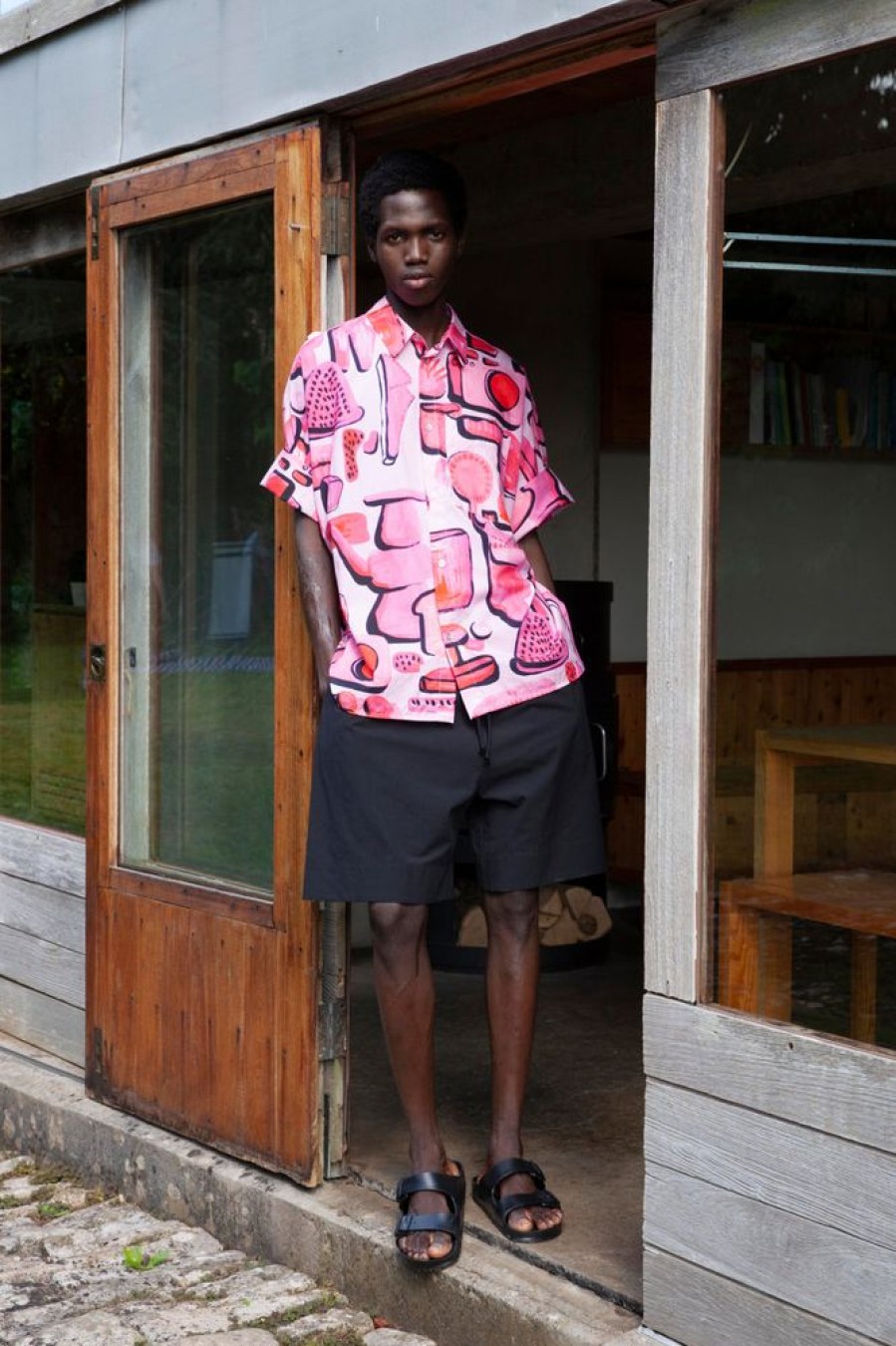 Clothing Toogood Shirts | The Tinker Shirt / Tinker Print Poplin Pink