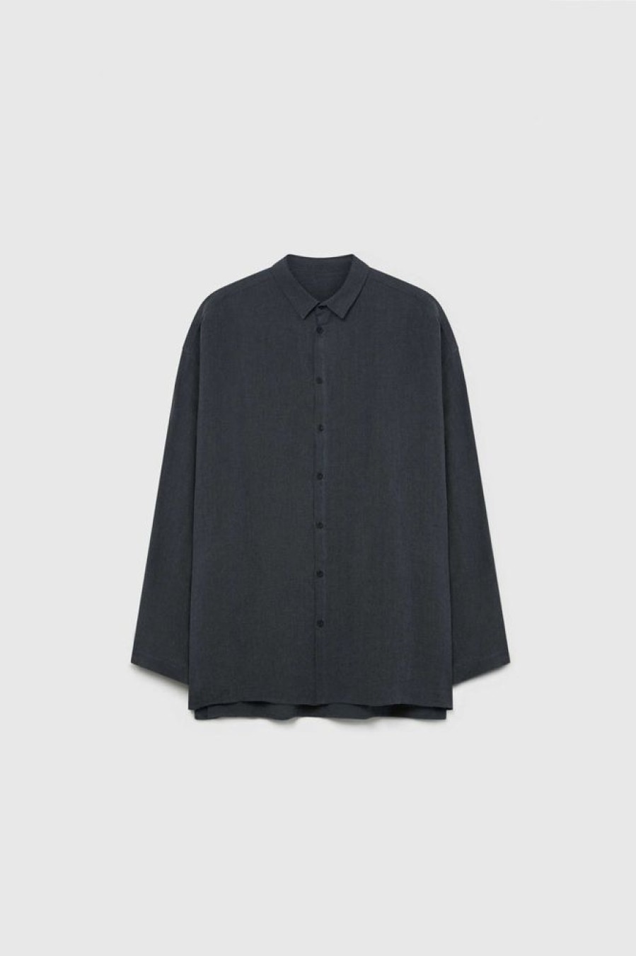 Clothing Toogood Shirts | The Draughtsman Shirt / Laundered Linen Pewter