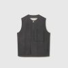 Clothing Toogood Outerwear | The Tinker Gilet / Proofed Cotton Charcoal