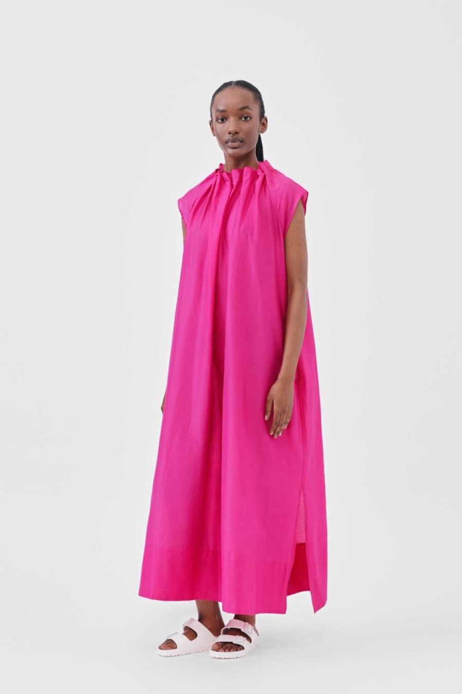 Clothing Toogood Dresses | The Magician Dress / Cotton Silk Cerise