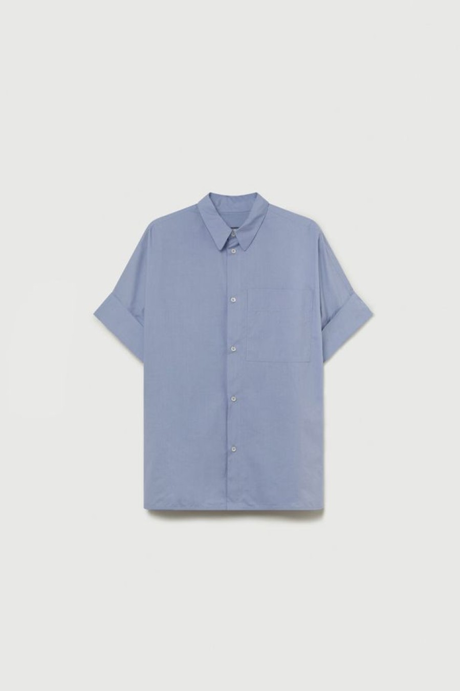 Clothing Toogood Shirts | The Tinker Shirt / Lw Textured Cotton Tin