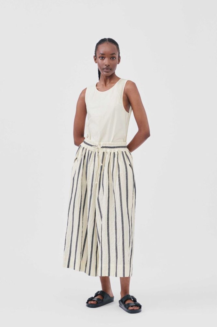 Clothing Toogood Skirts | The Acrobat Culotte / Bold Stripe Flint/ Raw Raw/Flint