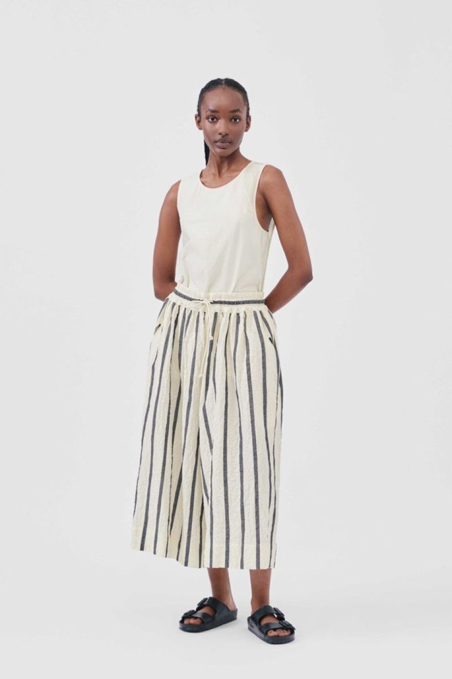 Clothing Toogood Trousers | The Acrobat Culotte / Bold Stripe Flint/ Raw Raw/Flint