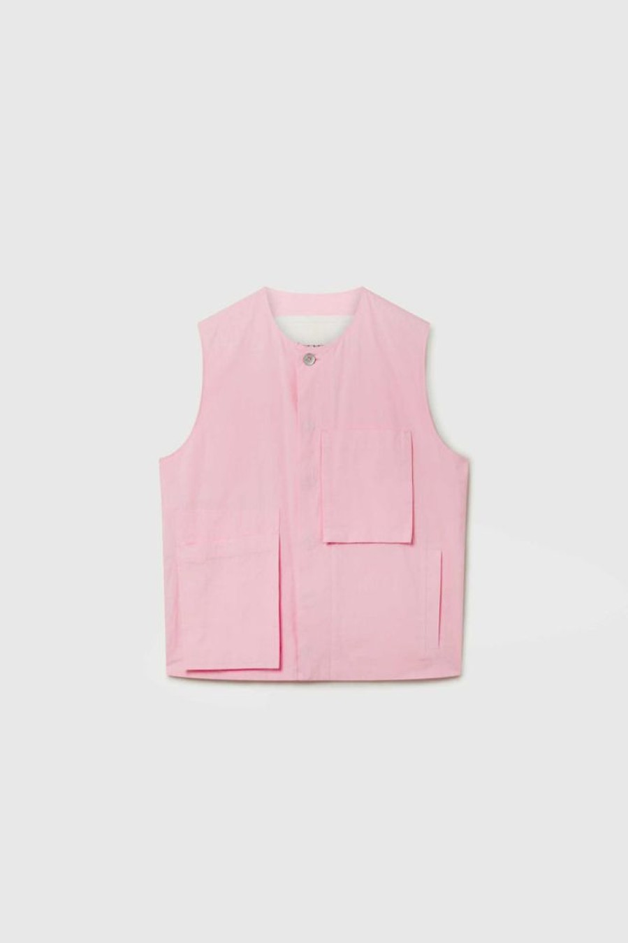 Clothing Toogood Outerwear | The Tinker Gilet / Fine Ripstop Cotton Icing