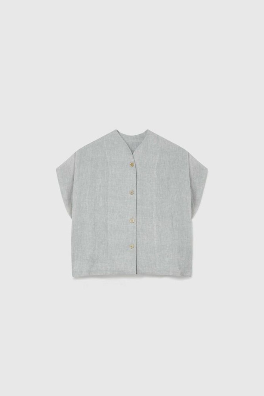 Clothing Toogood Shirts | The Chandler Shirt / Laundered Linen Zinc